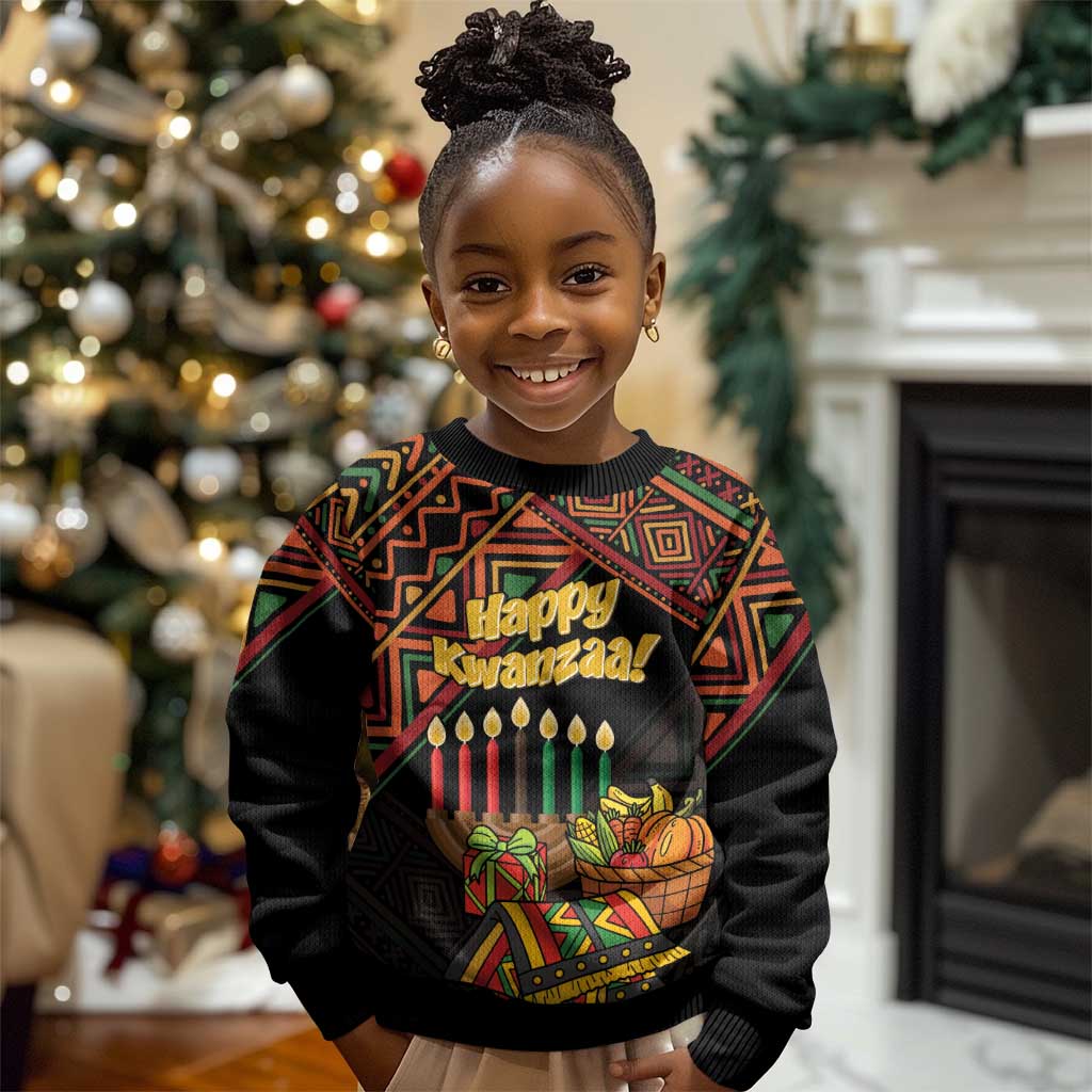 African Happy Kwanzaa Kid Ugly Christmas Sweater LT01