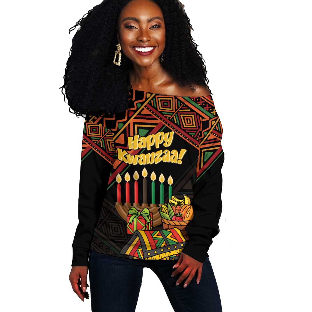 Personalized African Happy Kwanzaa Off Shoulder Sweater LT01