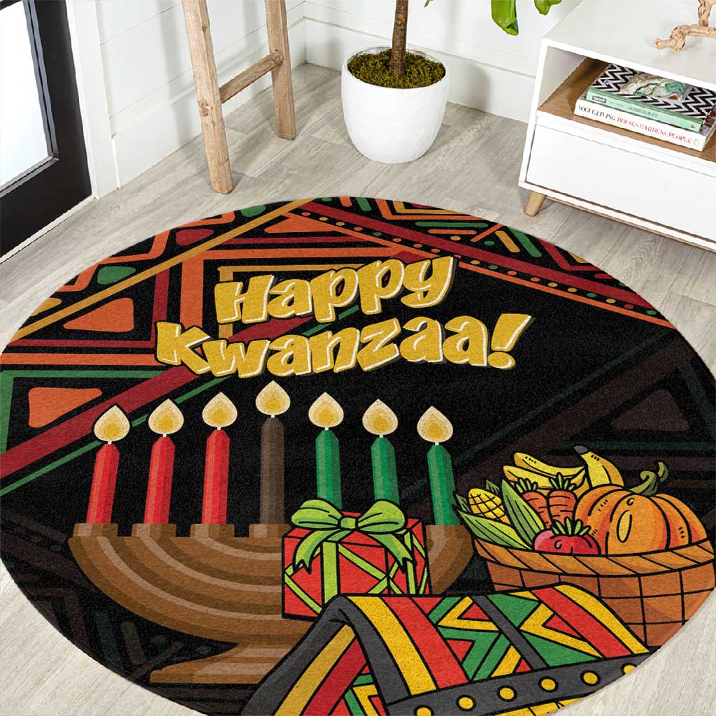 African Happy Kwanzaa Round Carpet LT01