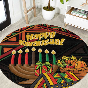African Happy Kwanzaa Round Carpet LT01