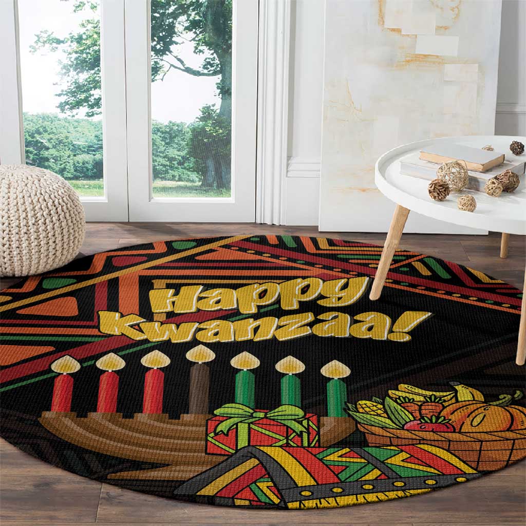 African Happy Kwanzaa Round Carpet LT01