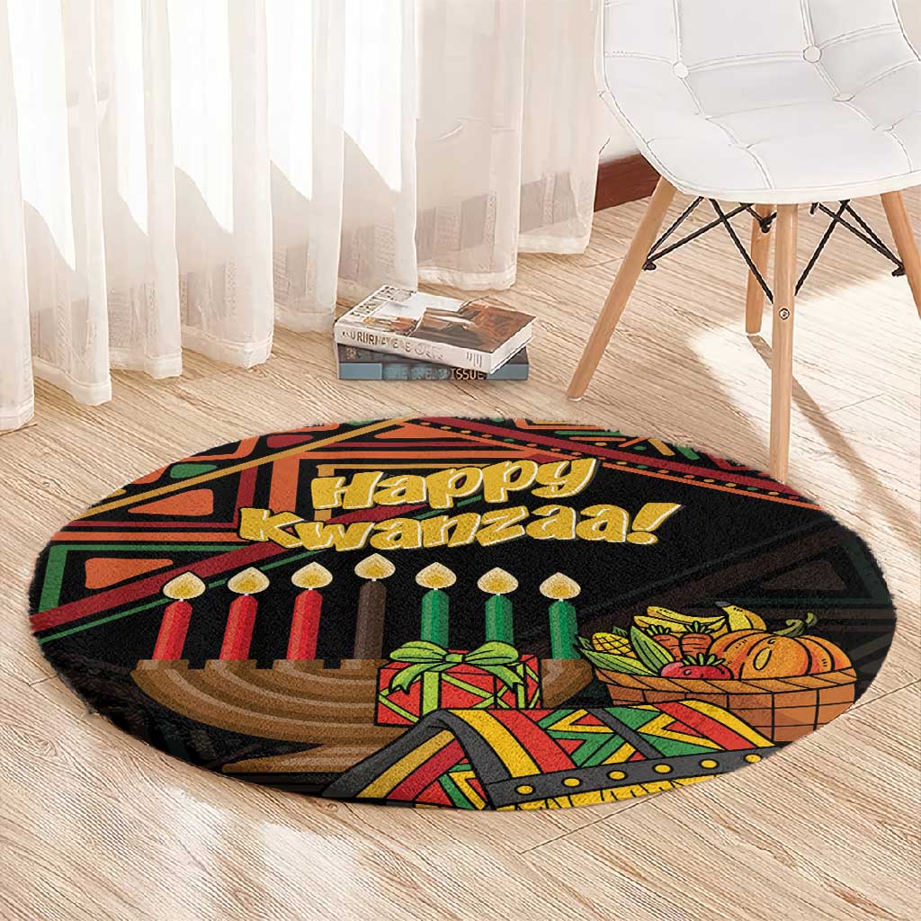 African Happy Kwanzaa Round Carpet LT01