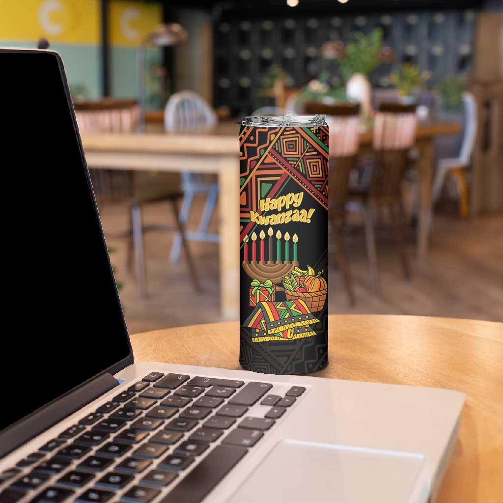 Personalized African Happy Kwanzaa Skinny Tumbler LT01