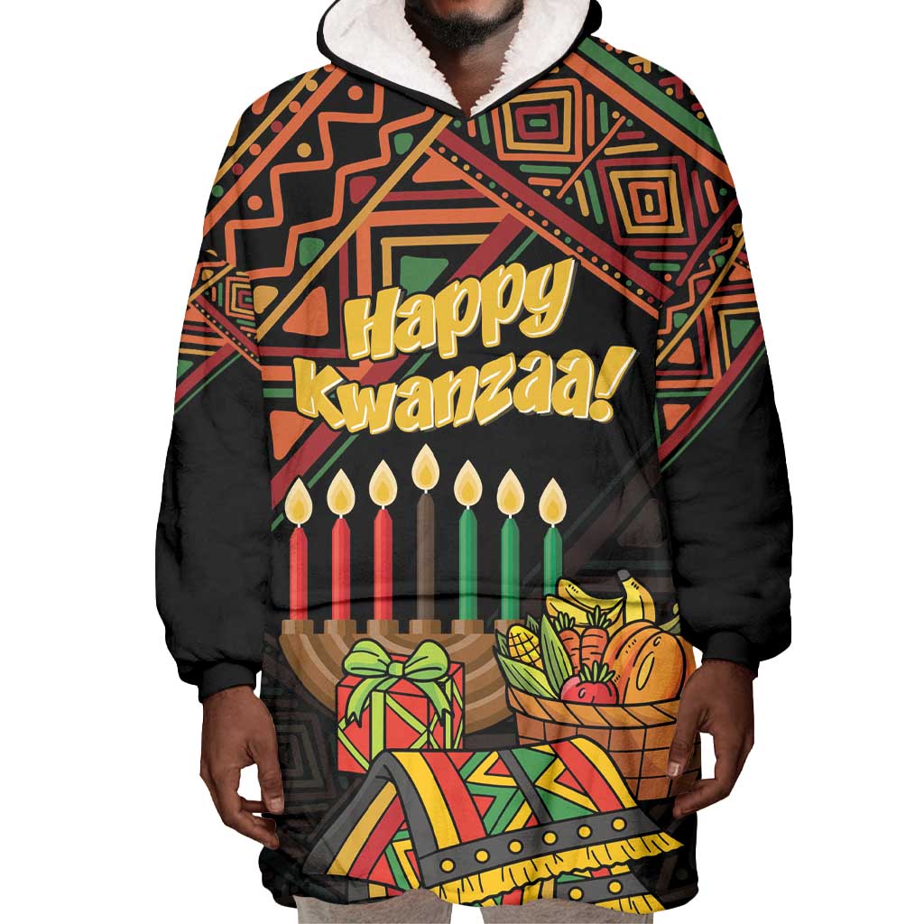 Personalized African Happy Kwanzaa Wearable Blanket Hoodie LT01