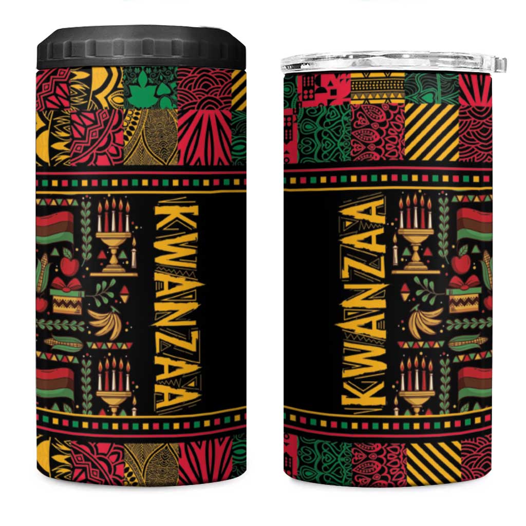 Kwanzaa African Pattern 4 in 1 Can Cooler Tumbler LT01