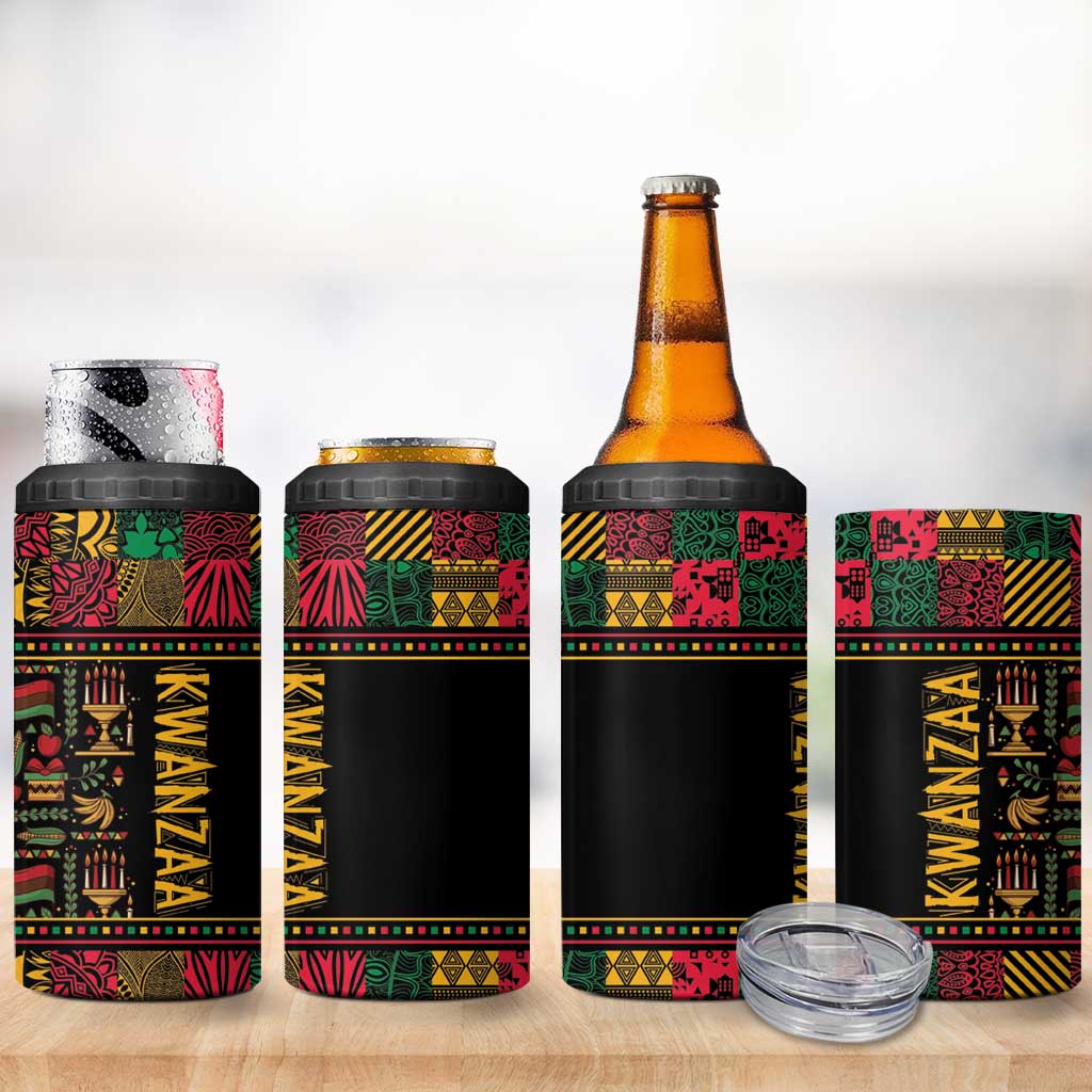 Kwanzaa African Pattern 4 in 1 Can Cooler Tumbler LT01