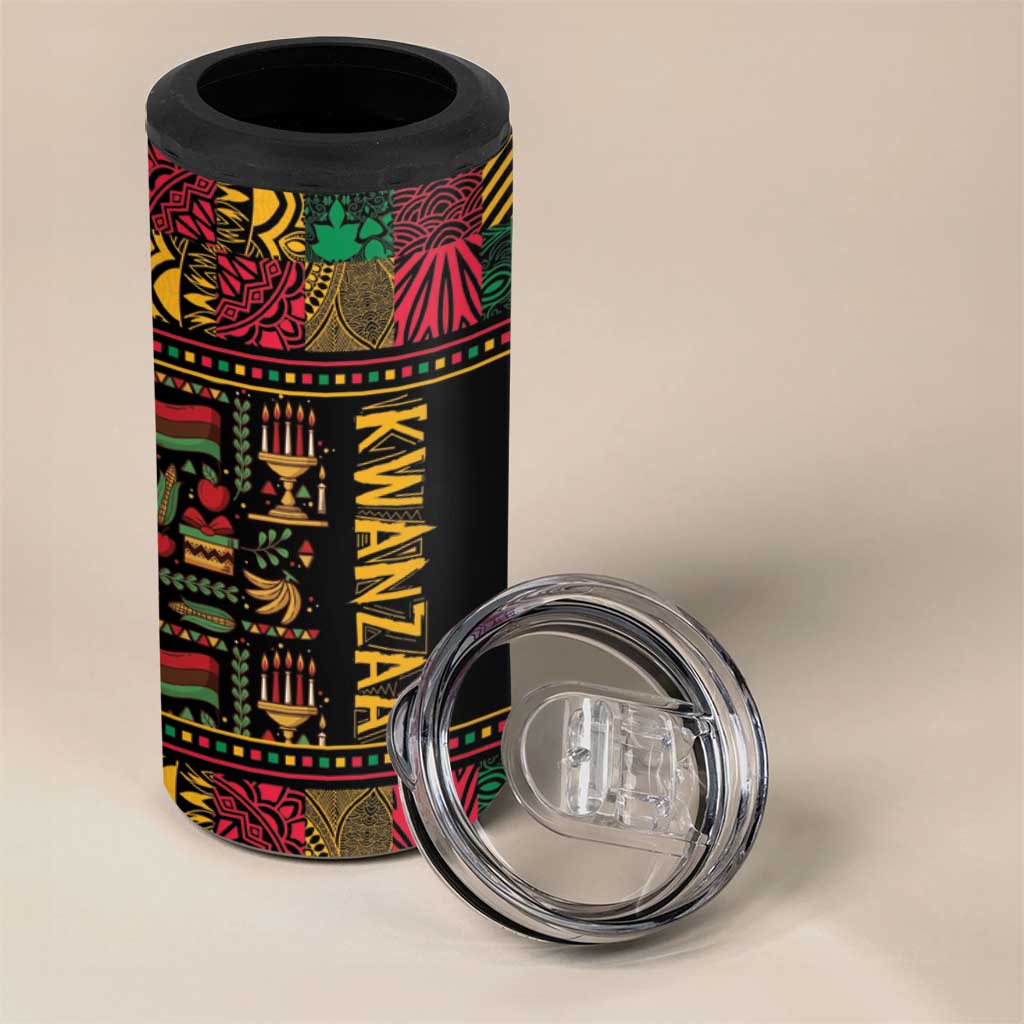 Kwanzaa African Pattern 4 in 1 Can Cooler Tumbler LT01