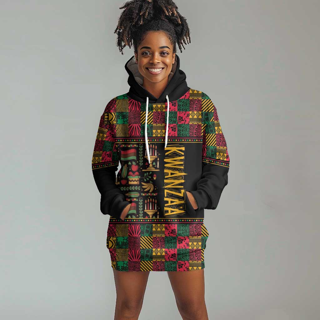 Kwanzaa African Pattern Hoodie Dress LT01