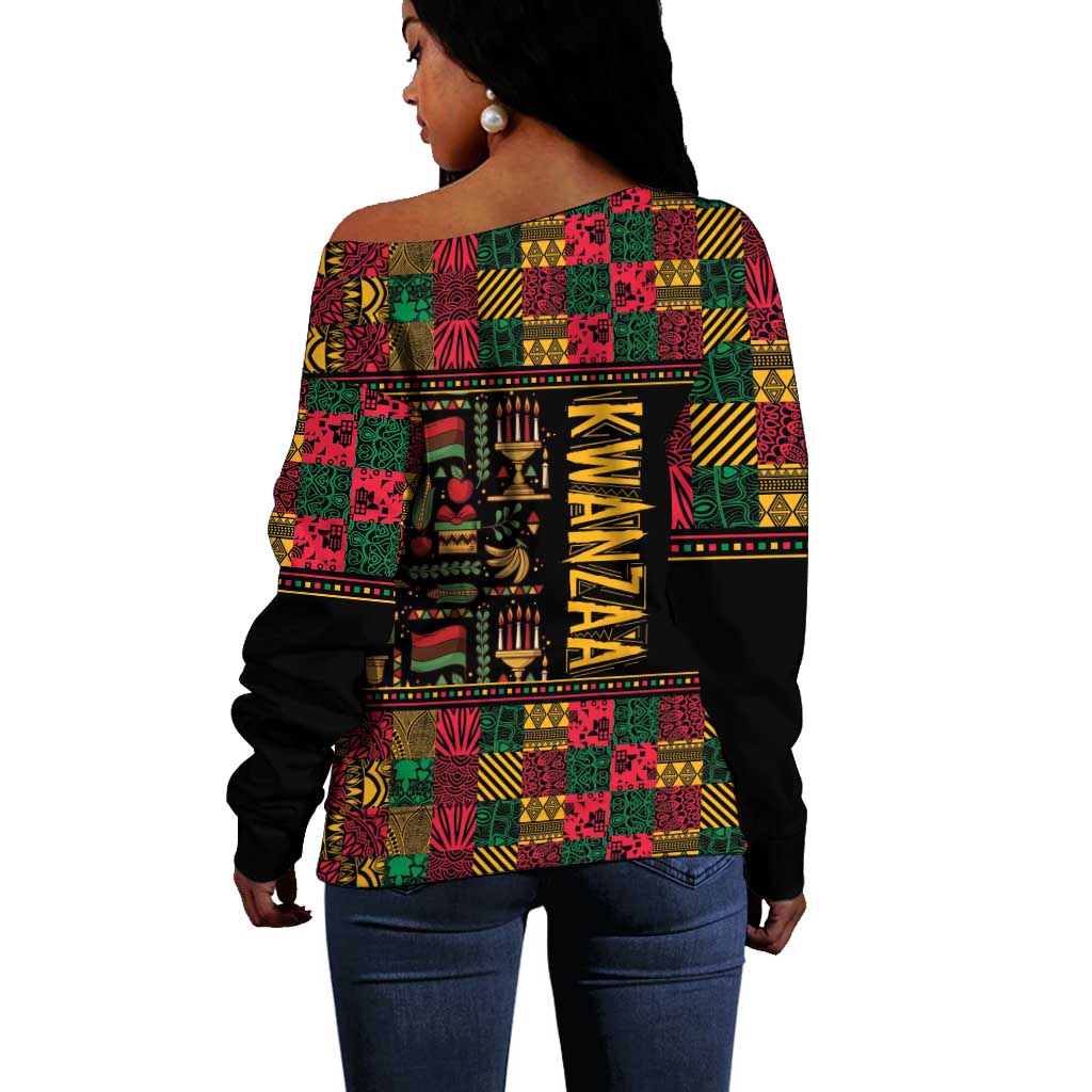 Kwanzaa African Pattern Off Shoulder Sweater LT01