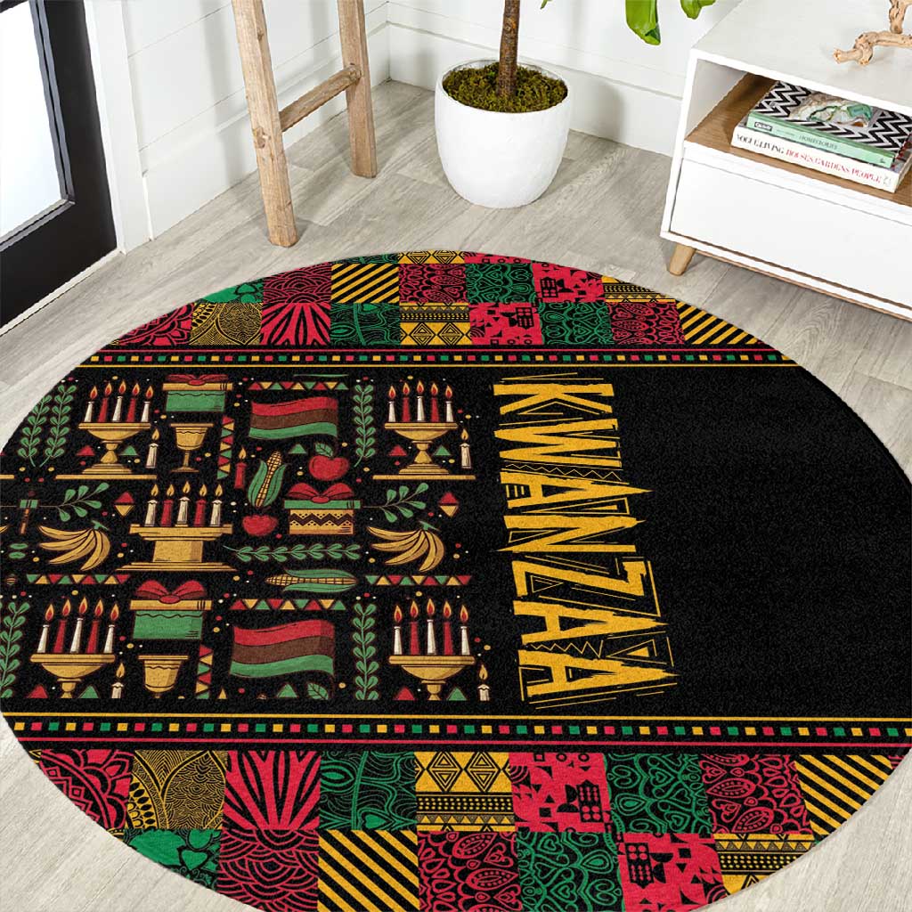 Kwanzaa African Pattern Round Carpet LT01