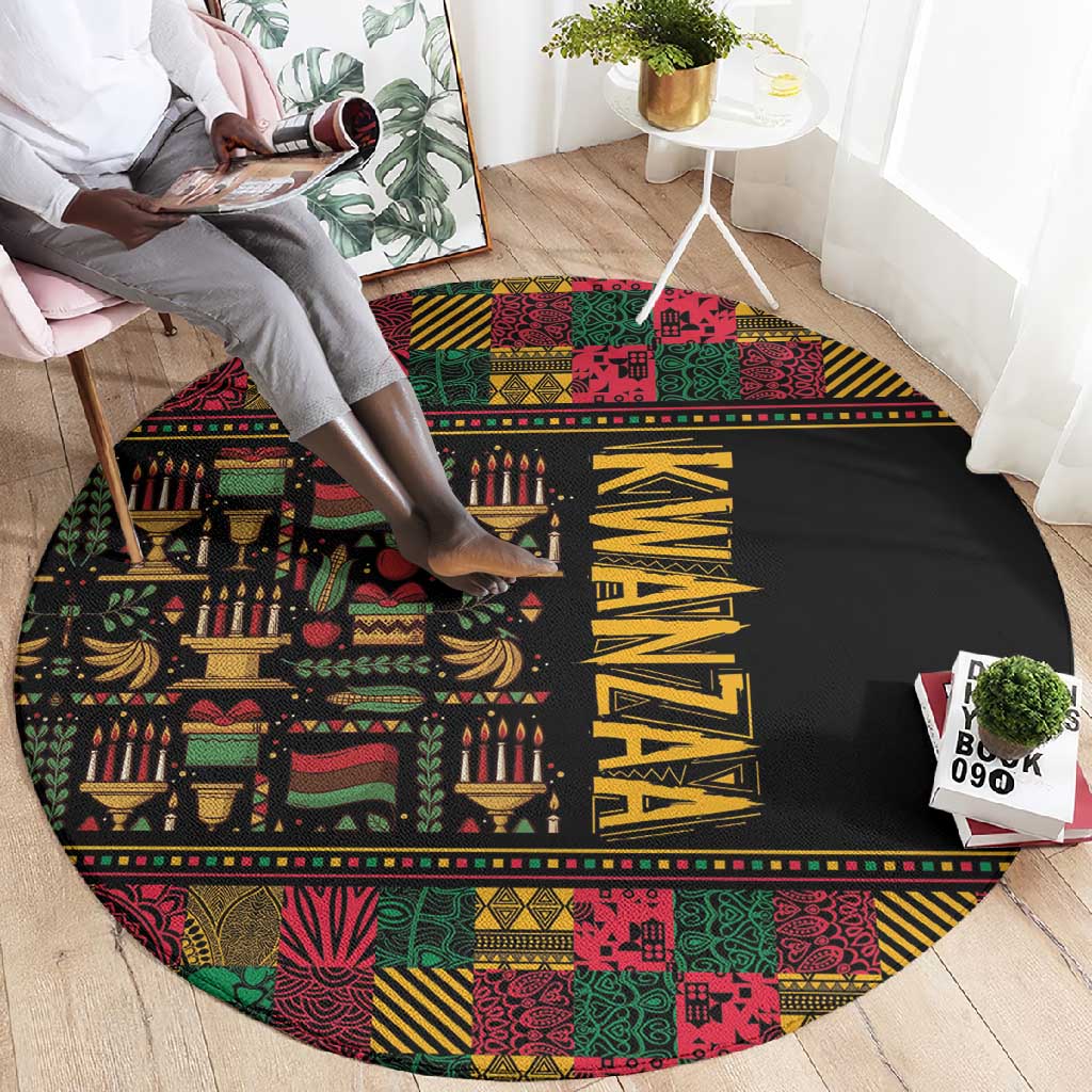 Kwanzaa African Pattern Round Carpet LT01