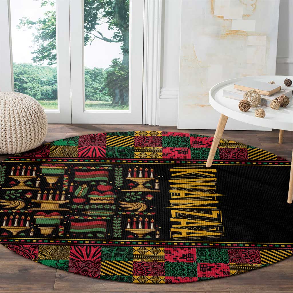Kwanzaa African Pattern Round Carpet LT01