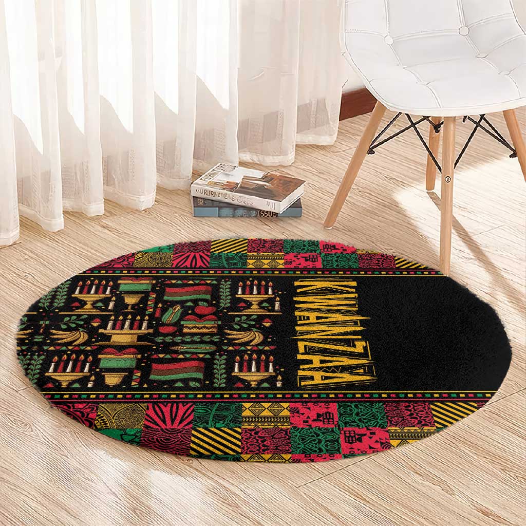 Kwanzaa African Pattern Round Carpet LT01