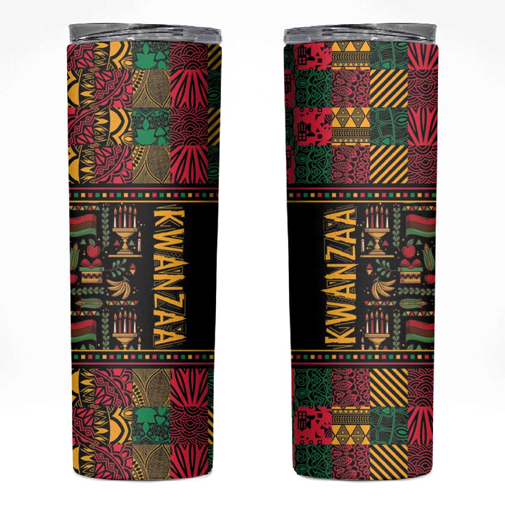 Kwanzaa African Pattern Skinny Tumbler LT01