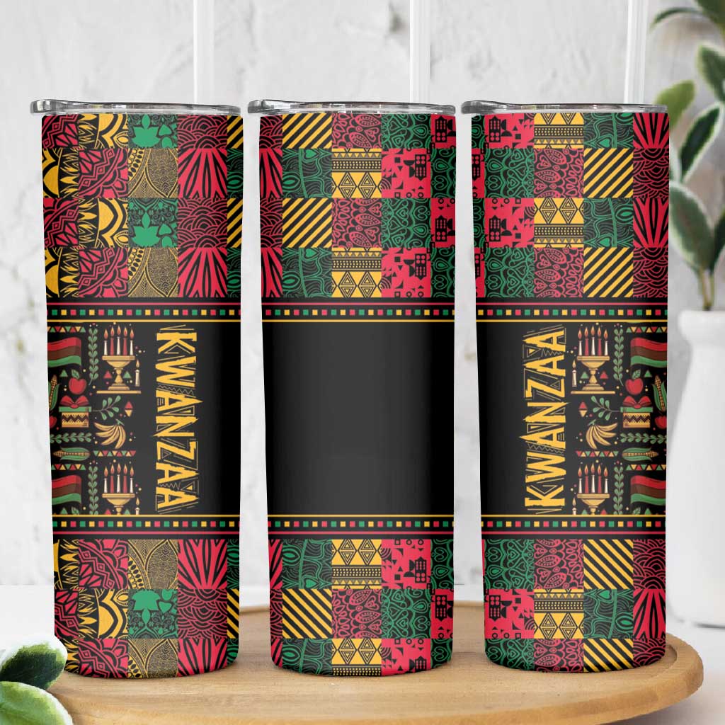 Kwanzaa African Pattern Skinny Tumbler LT01