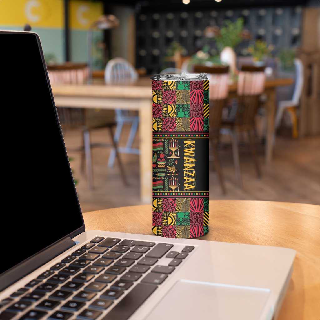 Kwanzaa African Pattern Skinny Tumbler LT01