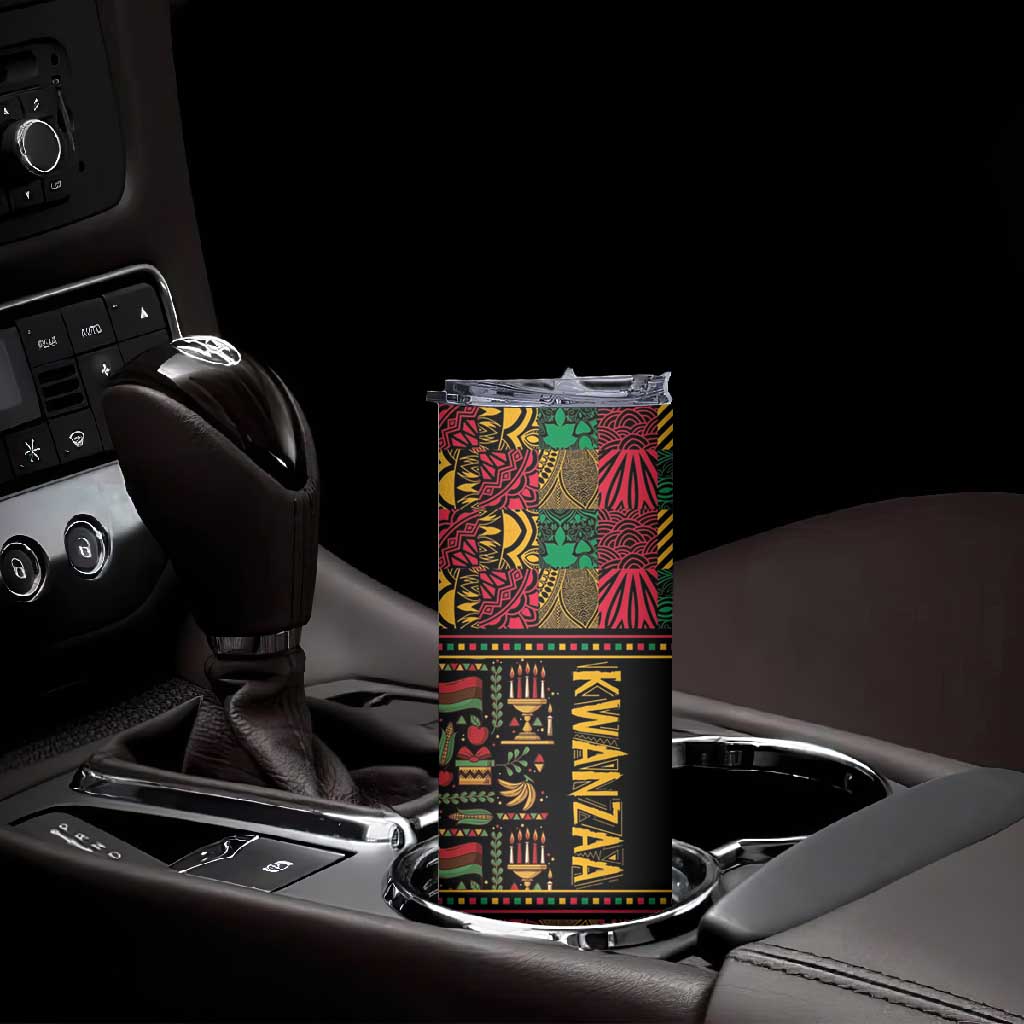 Kwanzaa African Pattern Skinny Tumbler LT01