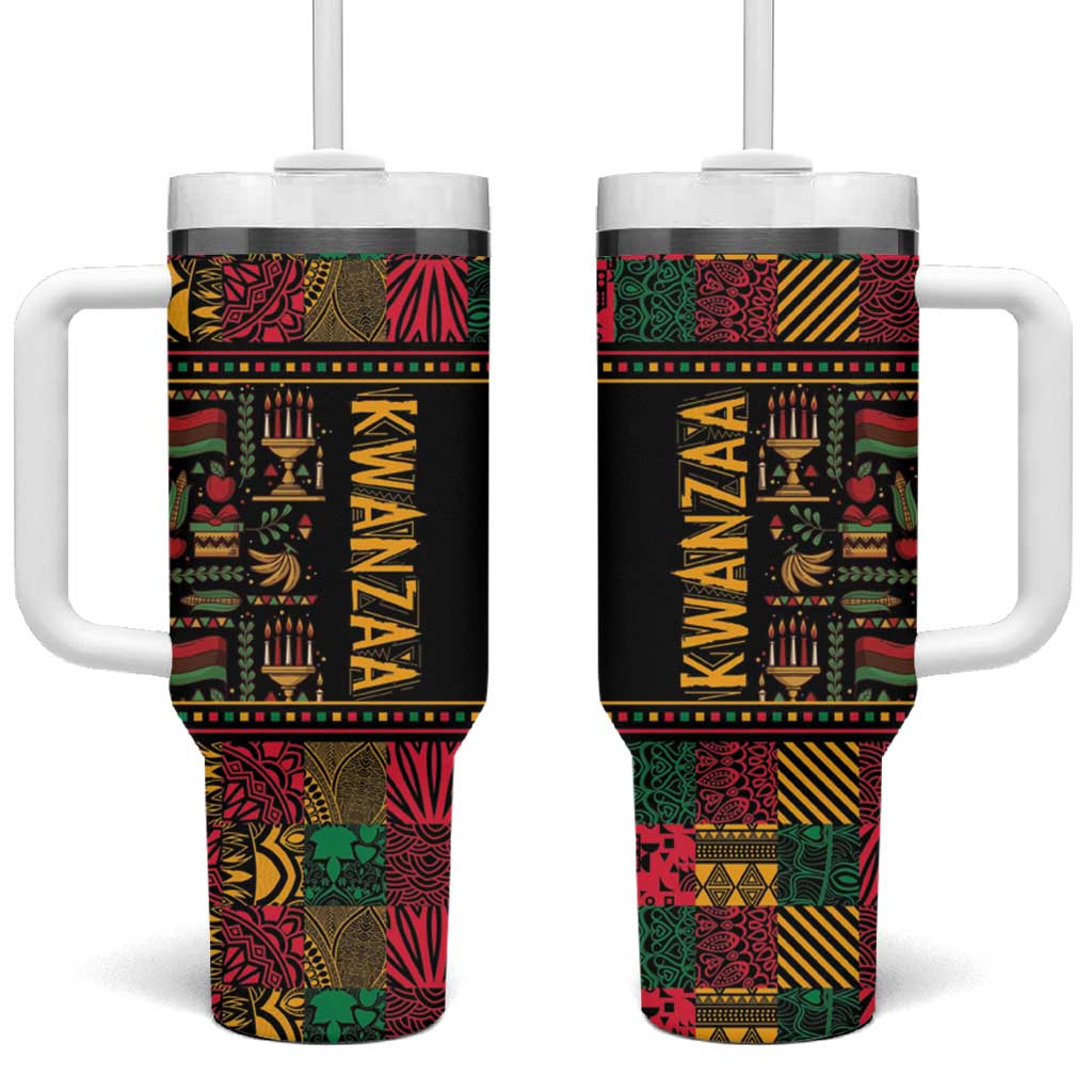 Kwanzaa African Pattern Tumbler With Handle LT01
