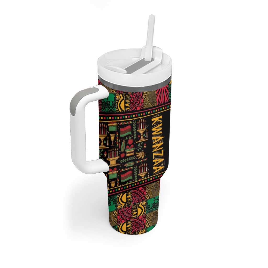 Kwanzaa African Pattern Tumbler With Handle LT01