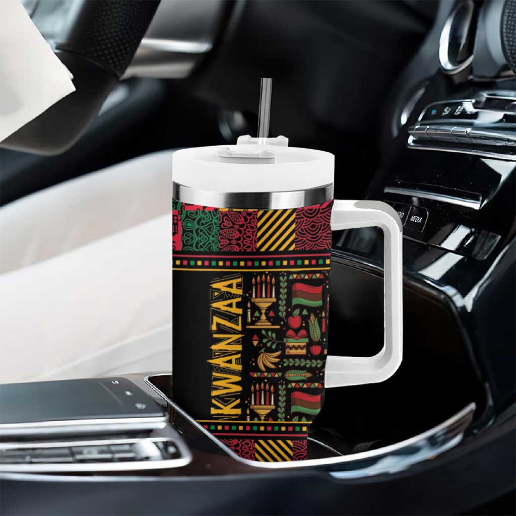 Kwanzaa African Pattern Tumbler With Handle LT01