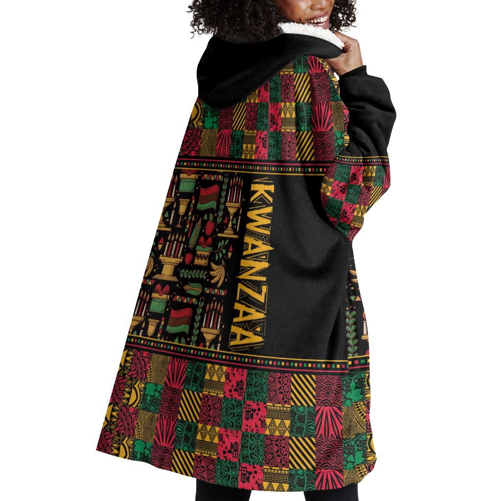 Kwanzaa African Pattern Wearable Blanket Hoodie LT01