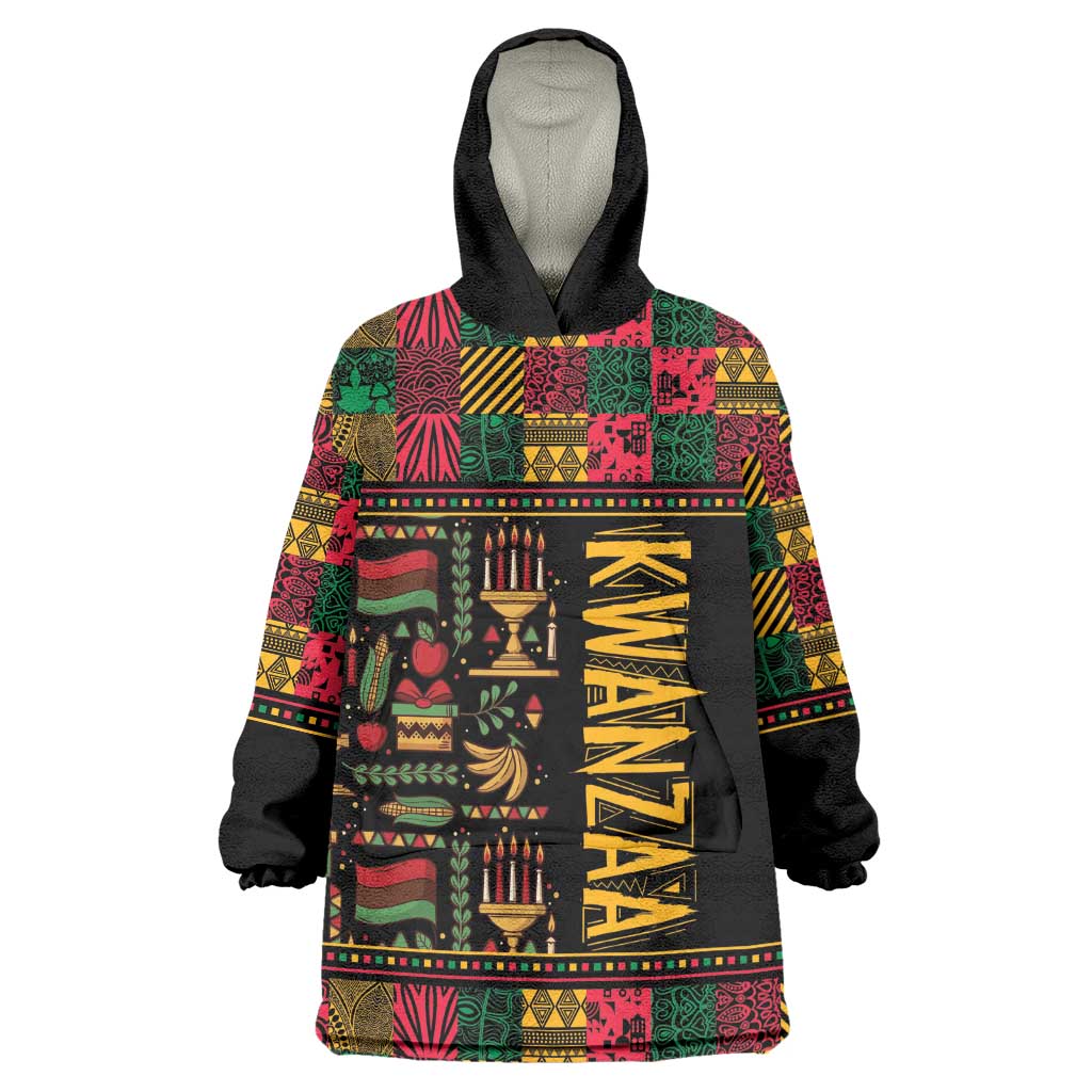 Kwanzaa African Pattern Wearable Blanket Hoodie LT01