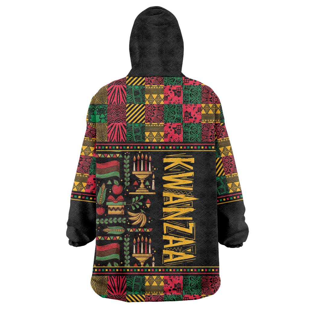 Kwanzaa African Pattern Wearable Blanket Hoodie LT01