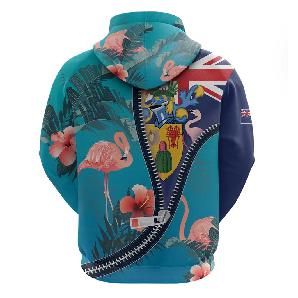 Turks and Caicos Islands Flamingo Hoodie Zipper Stylized LT01