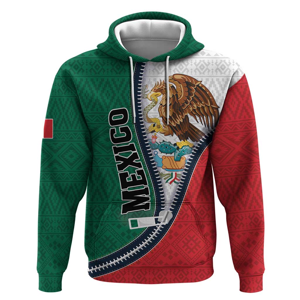 Personalized Mexico Flag Day Hoodie Mexican Coat Of Arms Zipper Stylized LT01