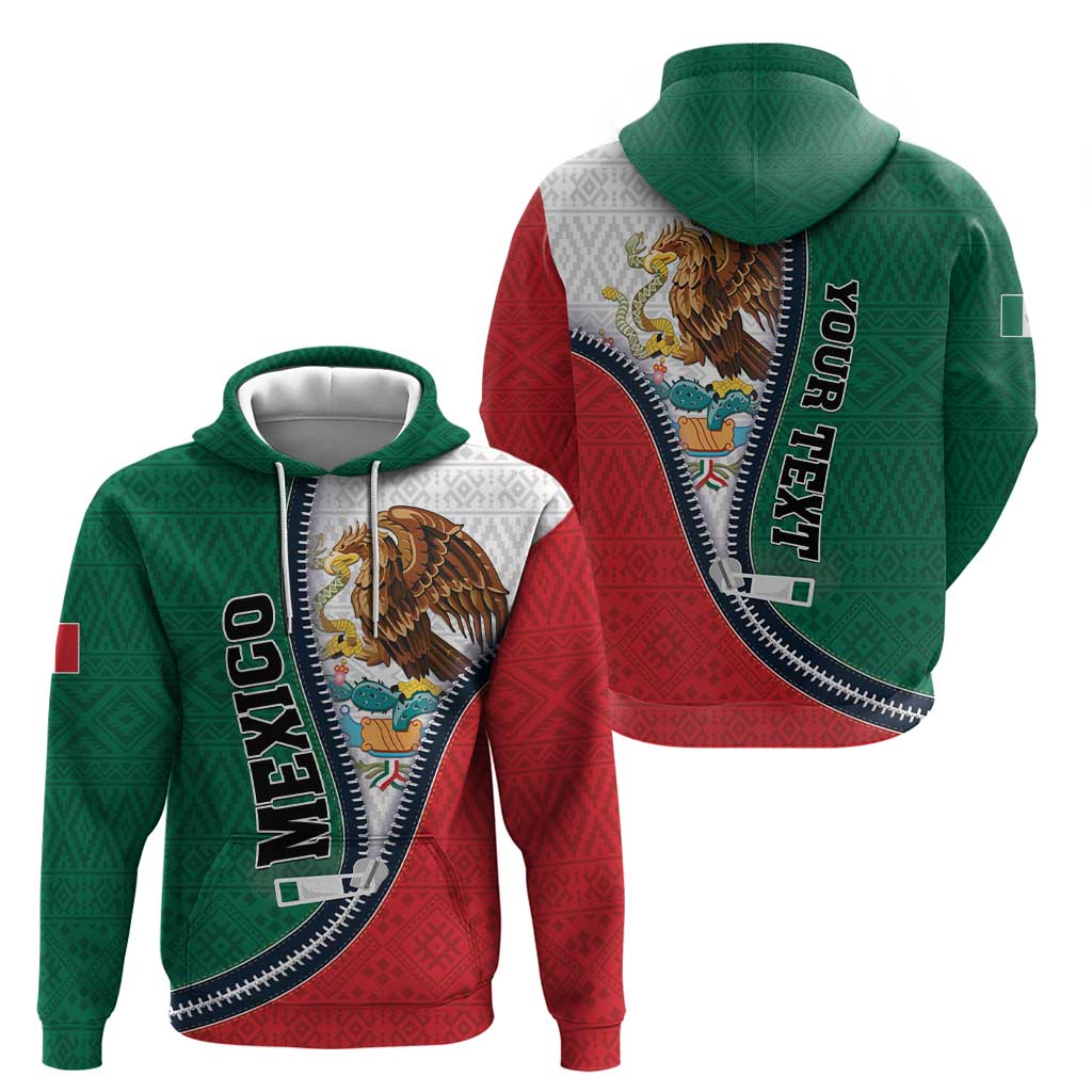 Personalized Mexico Flag Day Hoodie Mexican Coat Of Arms Zipper Stylized LT01