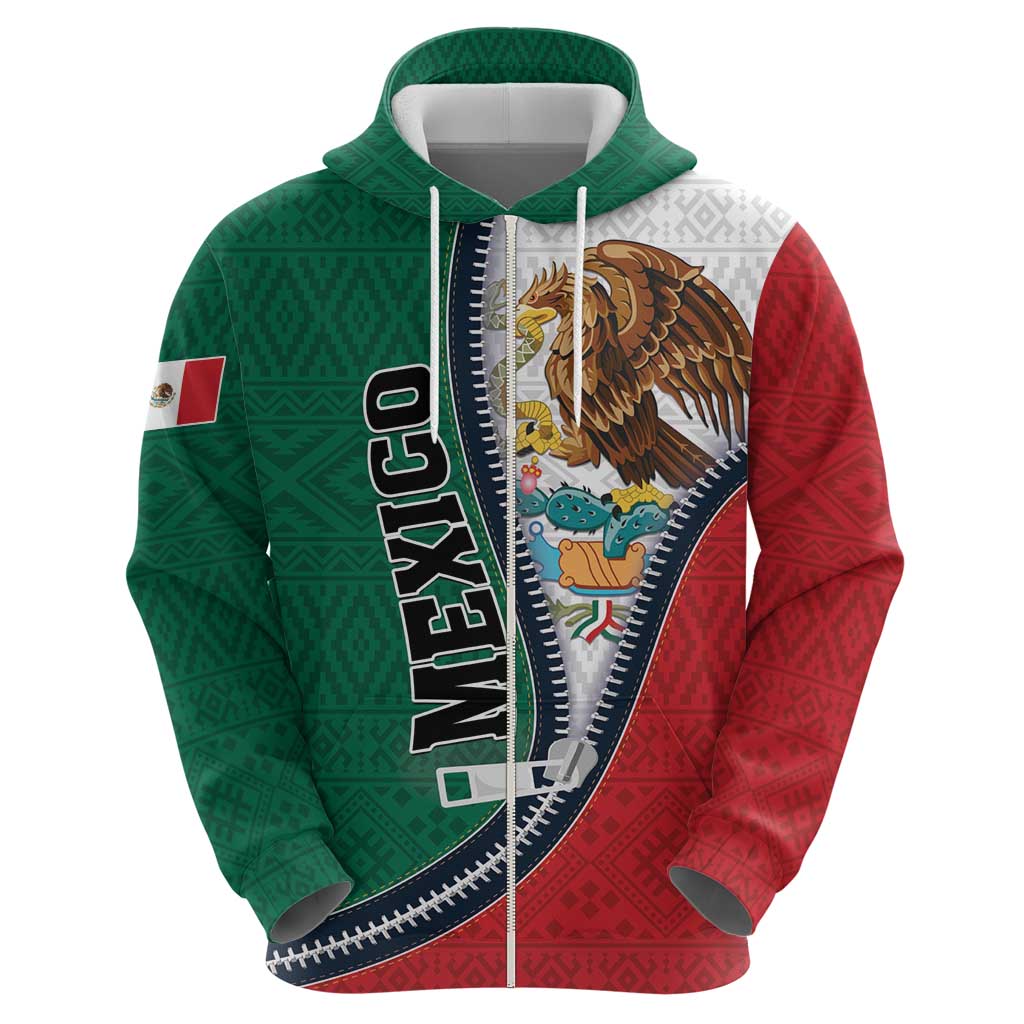 Personalized Mexico Flag Day Hoodie Mexican Coat Of Arms Zipper Stylized LT01