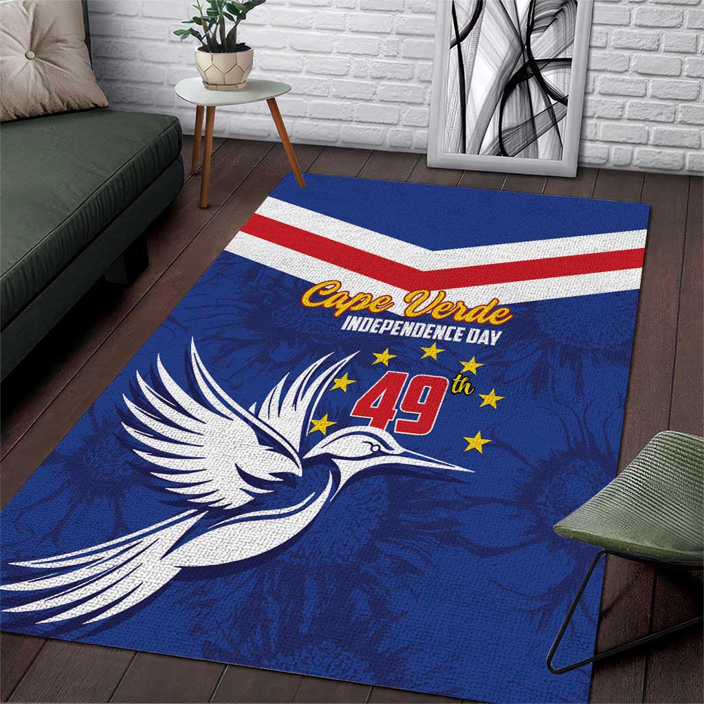 Cape Verde Independence Day Area Rug Gerbera Daisy Pattern LT01