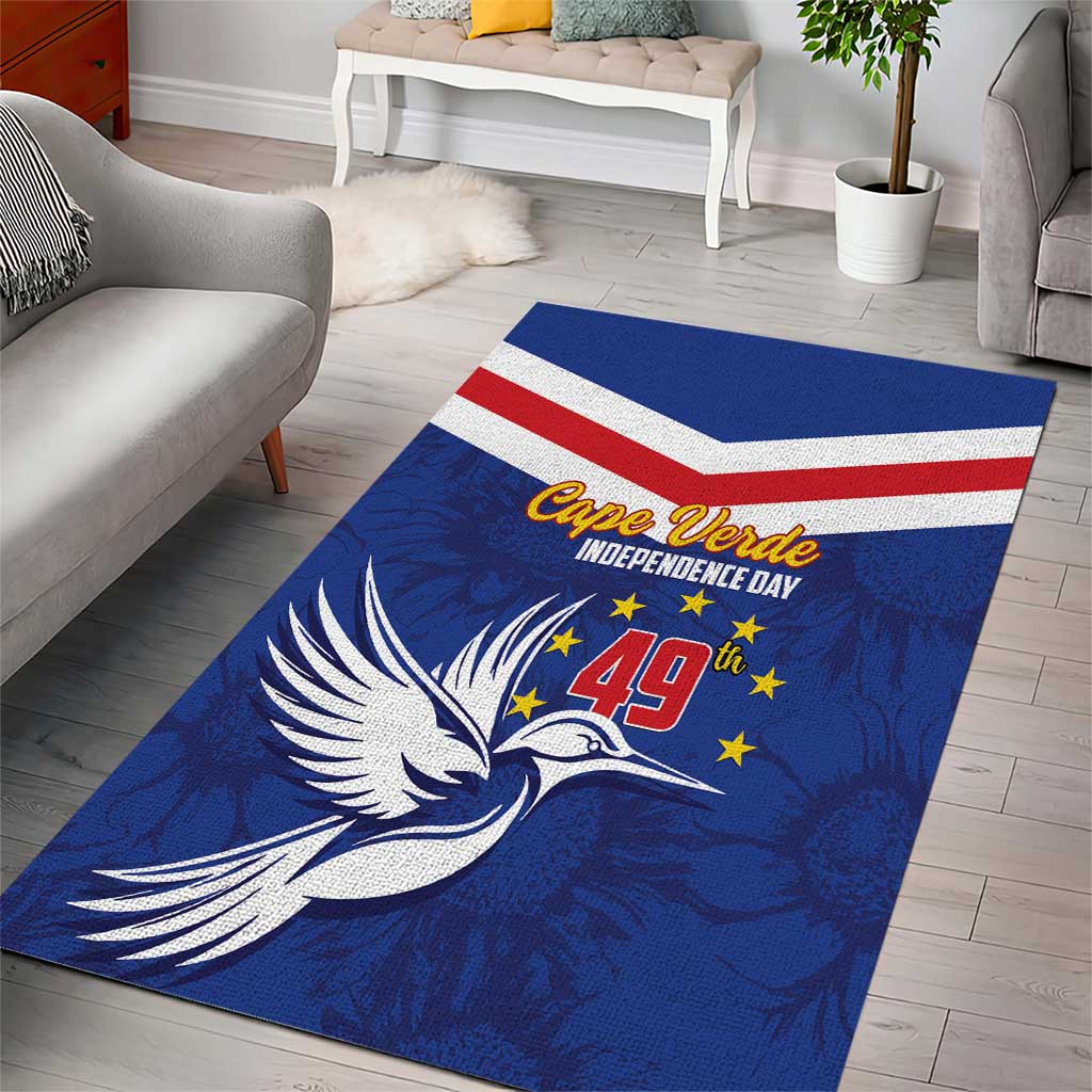 Cape Verde Independence Day Area Rug Gerbera Daisy Pattern LT01