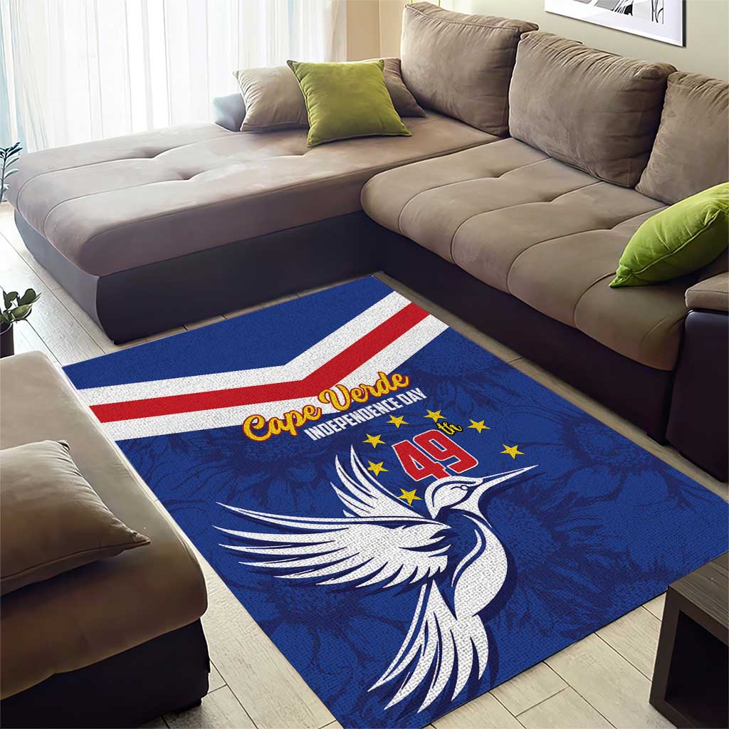 Cape Verde Independence Day Area Rug Gerbera Daisy Pattern LT01