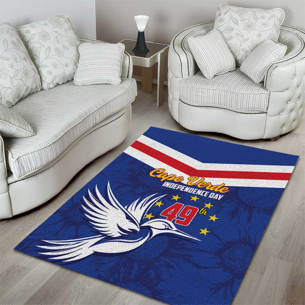 Cape Verde Independence Day Area Rug Gerbera Daisy Pattern LT01