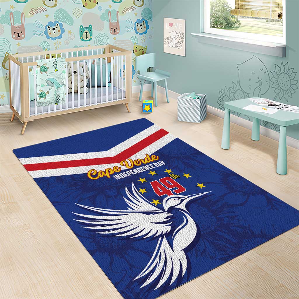 Cape Verde Independence Day Area Rug Gerbera Daisy Pattern LT01