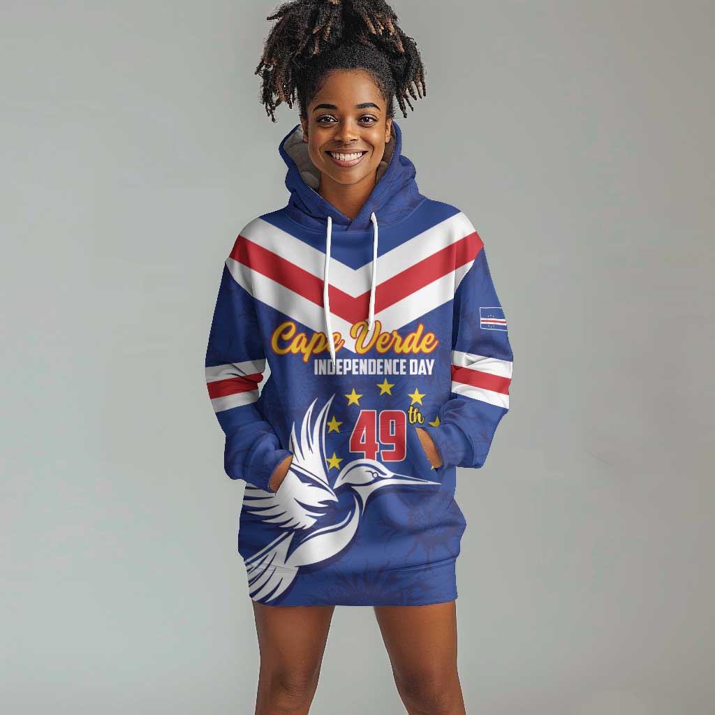 Cape Verde Independence Day Hoodie Dress Gerbera Daisy Pattern LT01