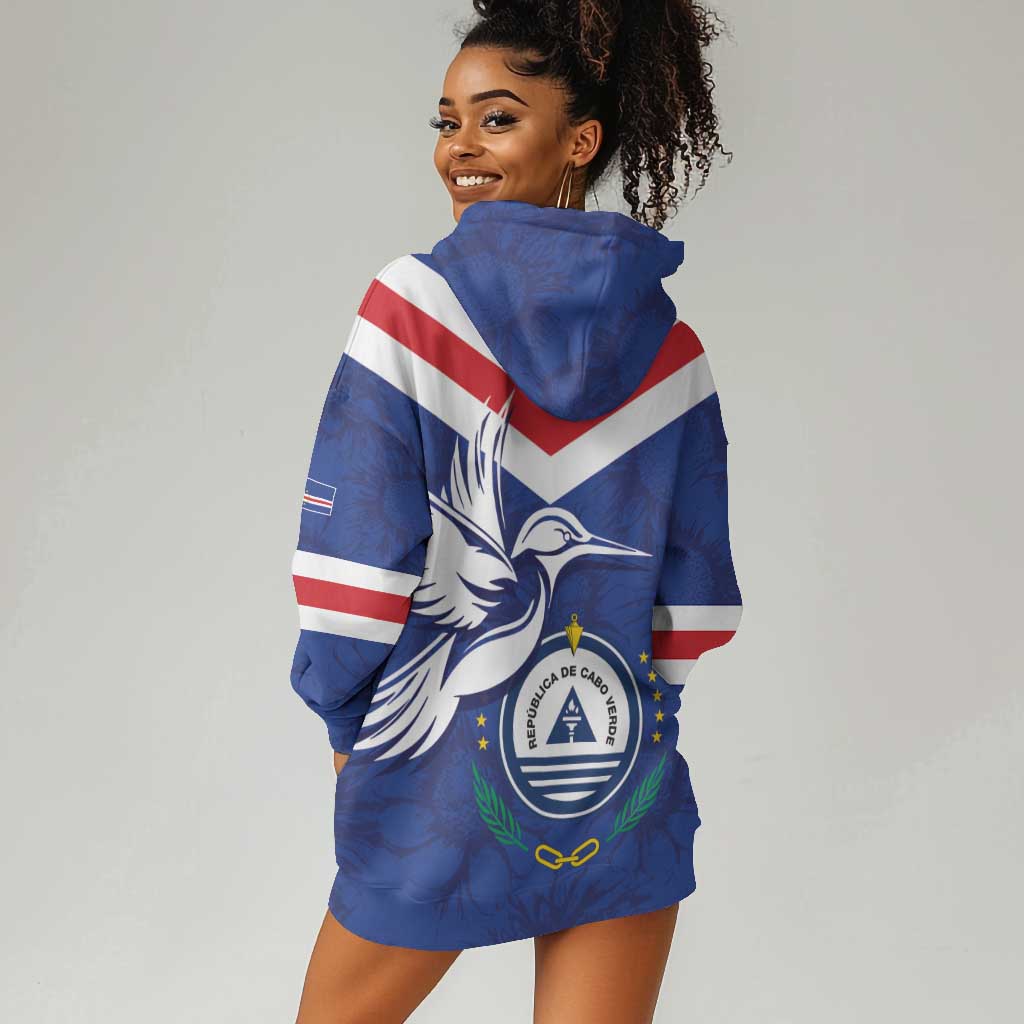 Cape Verde Independence Day Hoodie Dress Gerbera Daisy Pattern LT01