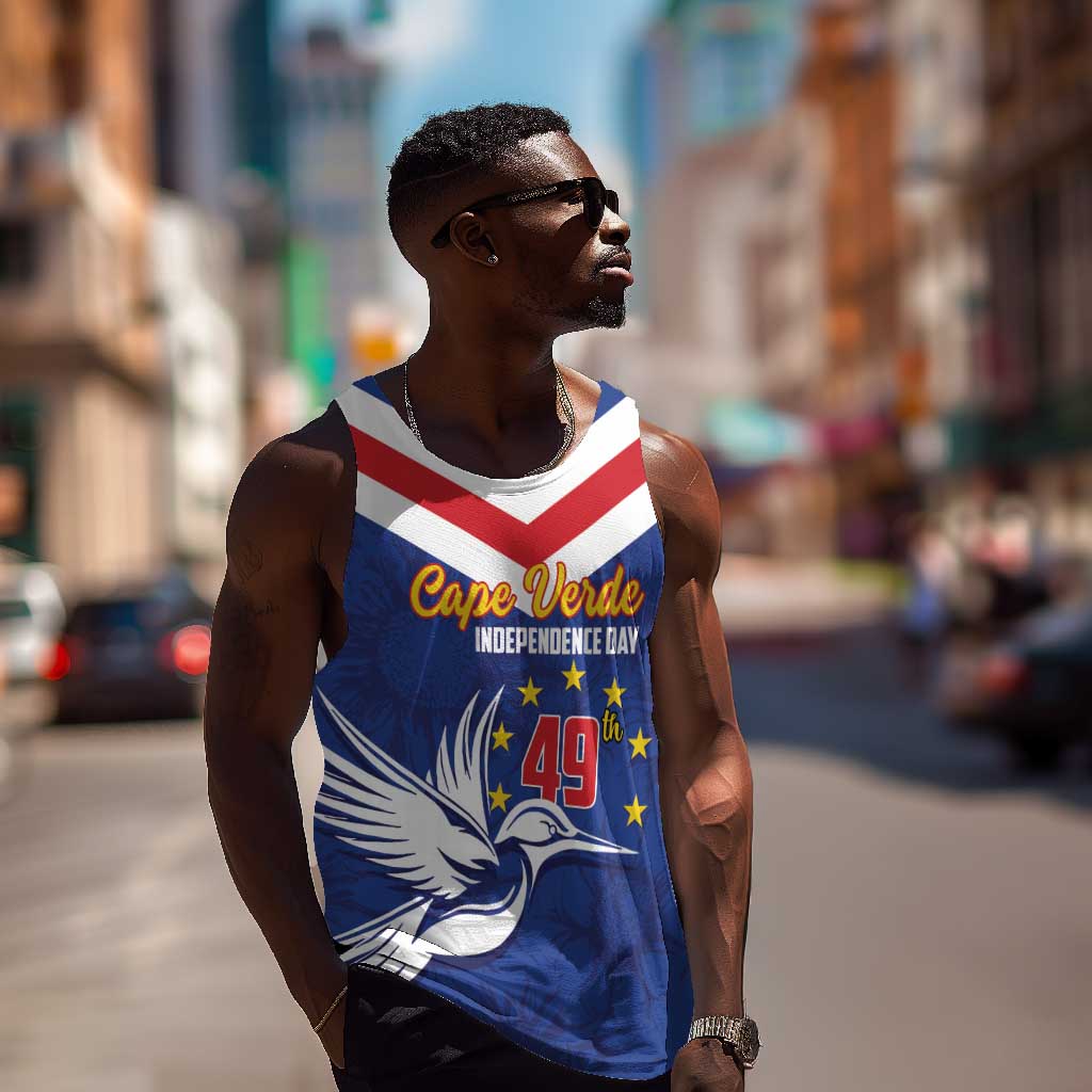 Cape Verde Independence Day Men Tank Top Gerbera Daisy Pattern LT01