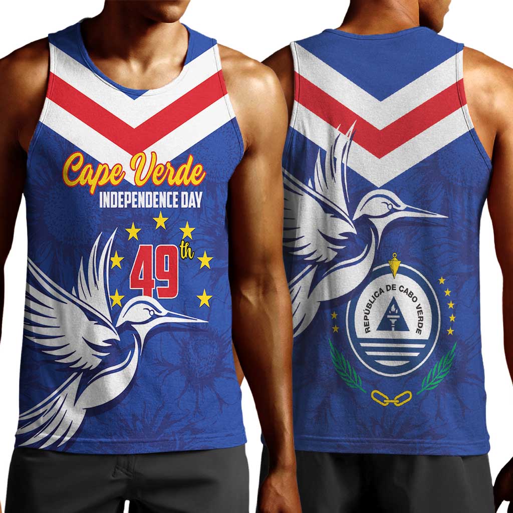 Cape Verde Independence Day Men Tank Top Gerbera Daisy Pattern LT01