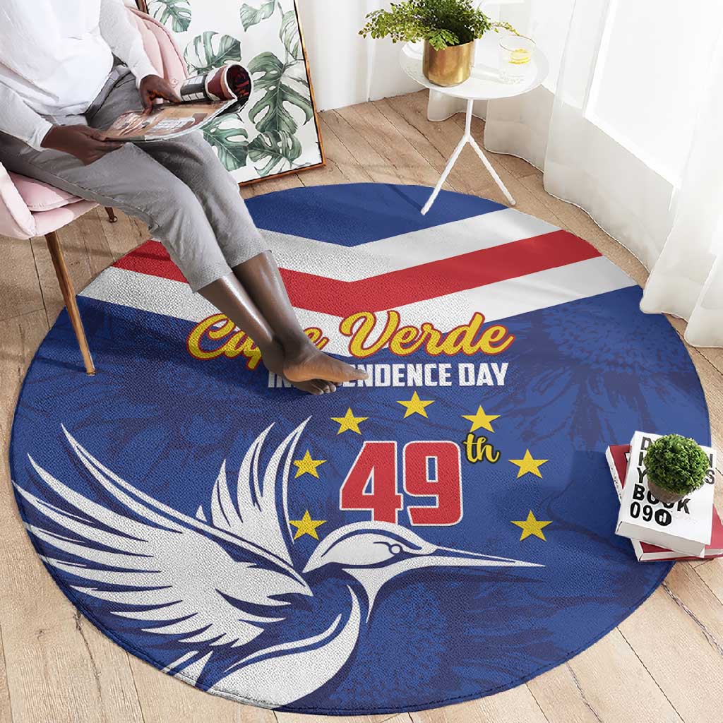 Cape Verde Independence Day Round Carpet Gerbera Daisy Pattern LT01