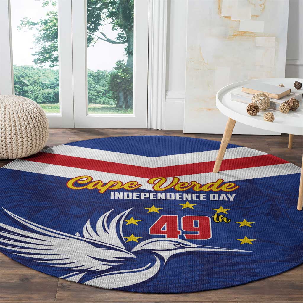 Cape Verde Independence Day Round Carpet Gerbera Daisy Pattern LT01