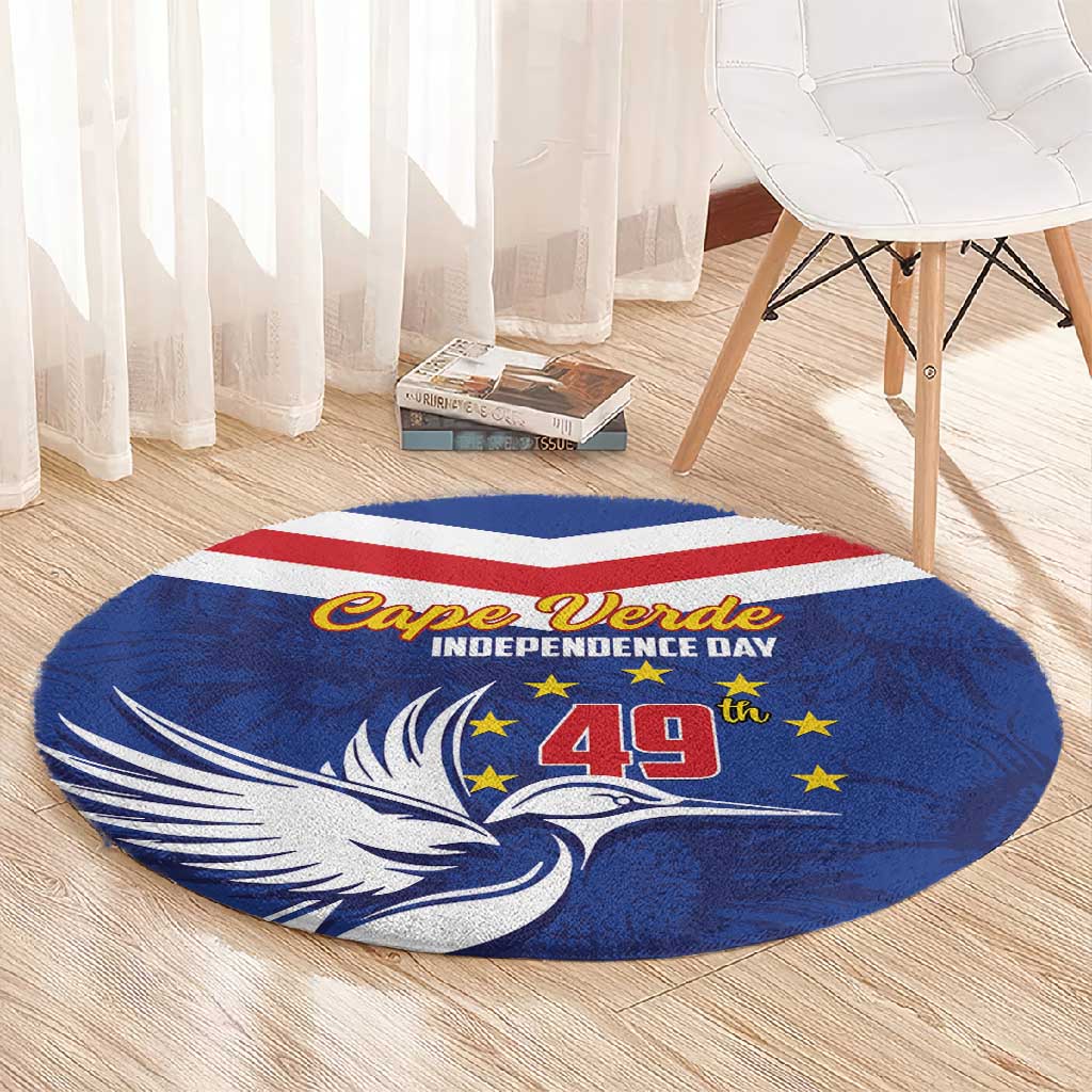 Cape Verde Independence Day Round Carpet Gerbera Daisy Pattern LT01
