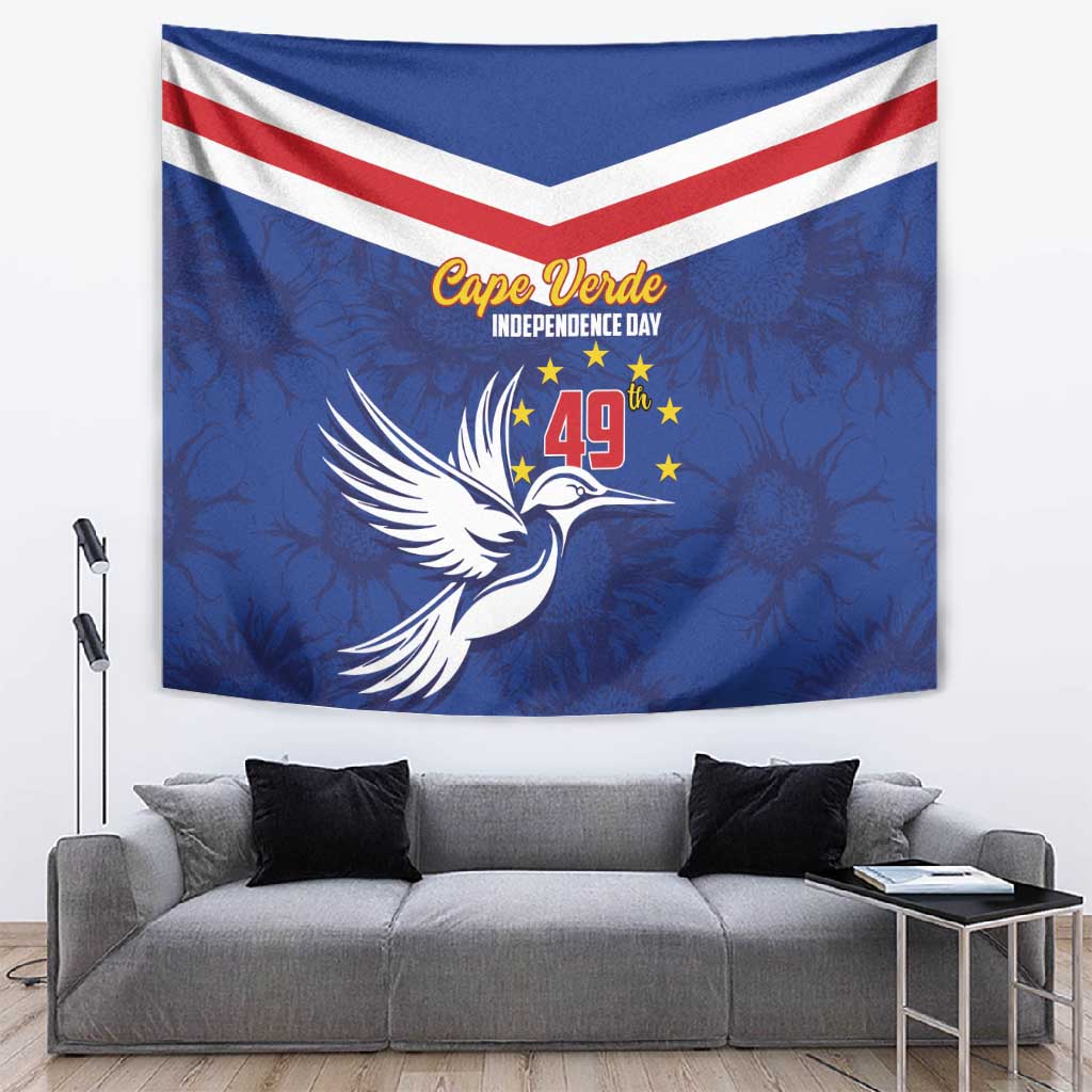 Cape Verde Independence Day Tapestry Gerbera Daisy Pattern LT01