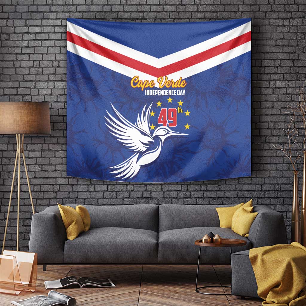 Cape Verde Independence Day Tapestry Gerbera Daisy Pattern LT01