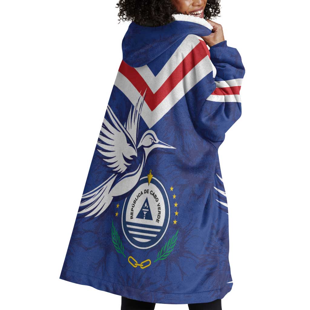 Cape Verde Independence Day Wearable Blanket Hoodie Gerbera Daisy Pattern LT01