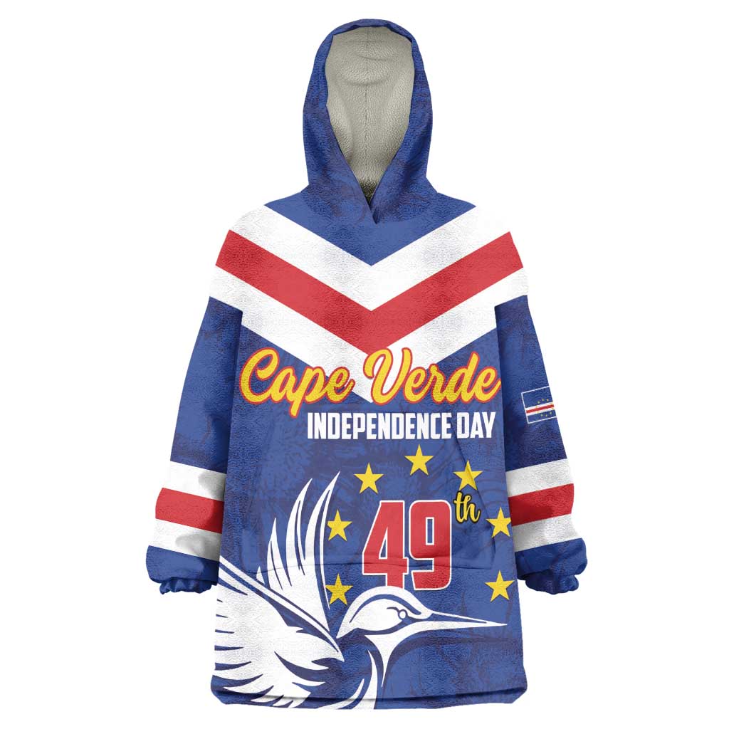 Cape Verde Independence Day Wearable Blanket Hoodie Gerbera Daisy Pattern LT01