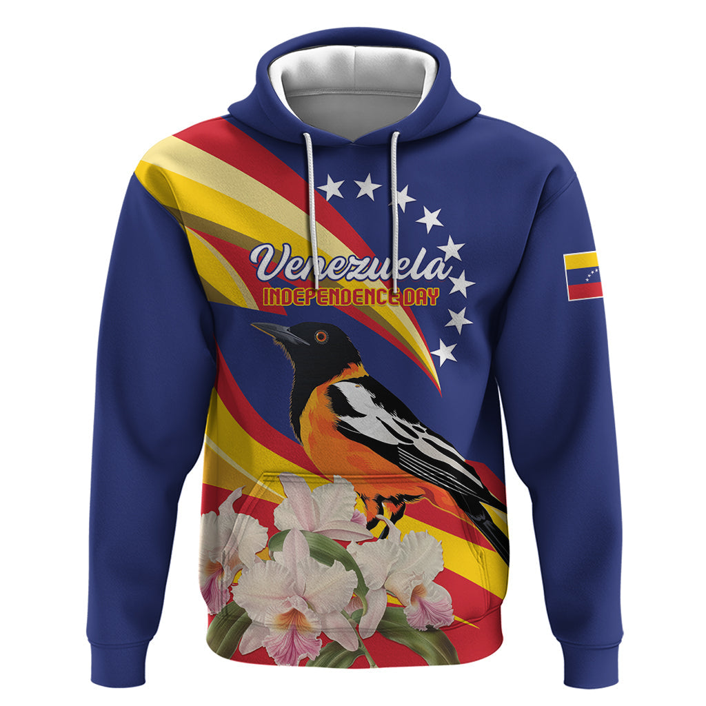 Venezuela Independence Day Hoodie Venezuelan Troupial Cattleya Mossiae LT01