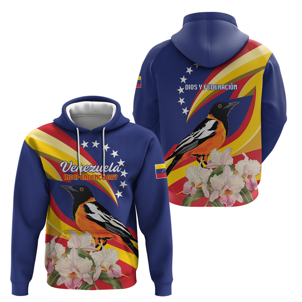 Venezuela Independence Day Hoodie Venezuelan Troupial Cattleya Mossiae LT01