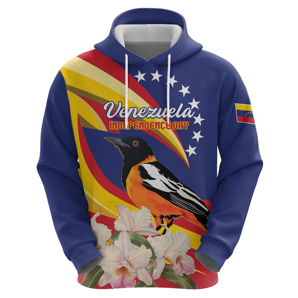 Venezuela Independence Day Hoodie Venezuelan Troupial Cattleya Mossiae LT01
